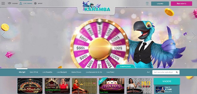 karamba casino homepage 1